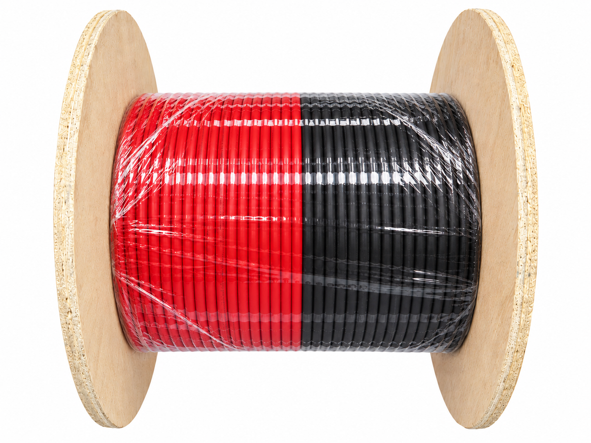6mm Solar DC Cable 50m Black/RED H1Z2Z2-K TUV EN50618 PV Cable 1500V UK Stock
