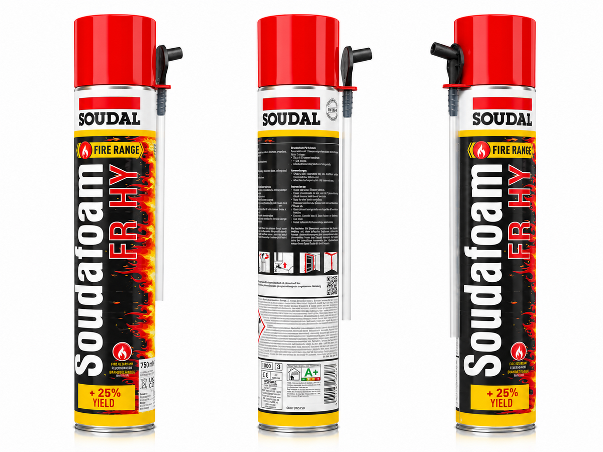 Soudal Soudafoam FR HY High +25% Yield Gun Grade Fire Resistant Foam 750ml x 1