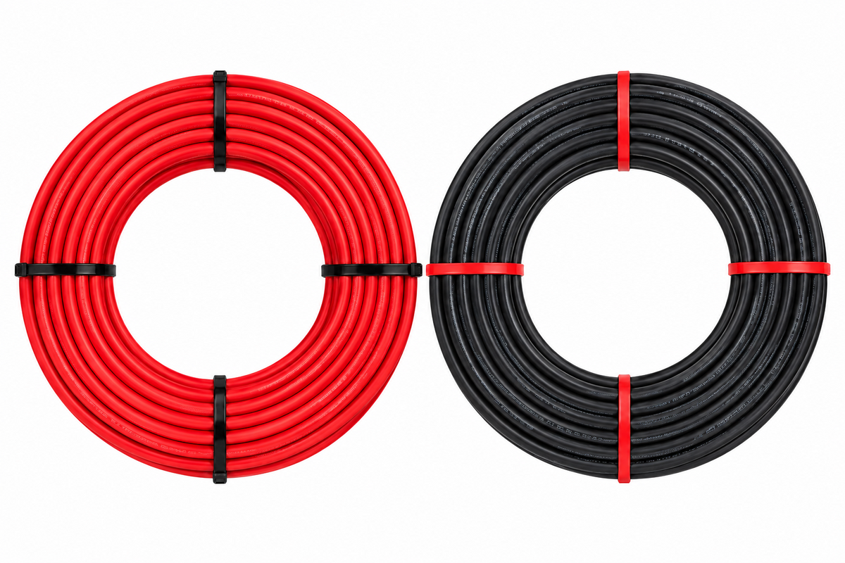 6mm² Solar DC Cable 25m: 1 x 25m Red and 1 x 25m Black PV Cable 1500V PV Cable